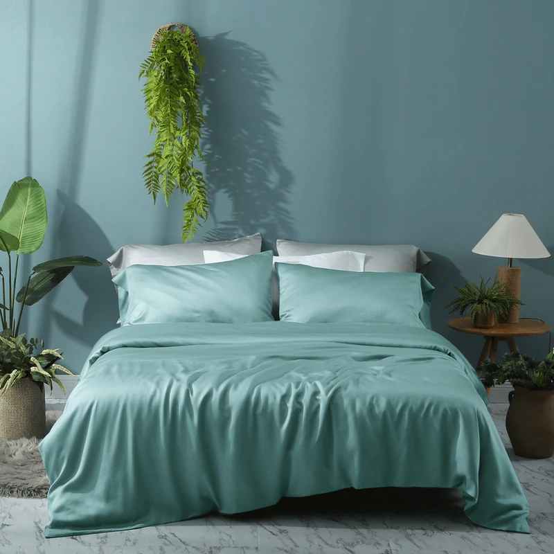 4PCS 100% Lyocell Sheet & Pillowcase Sets, Eucalyptus Origins Lyocell bed sheets.jpg